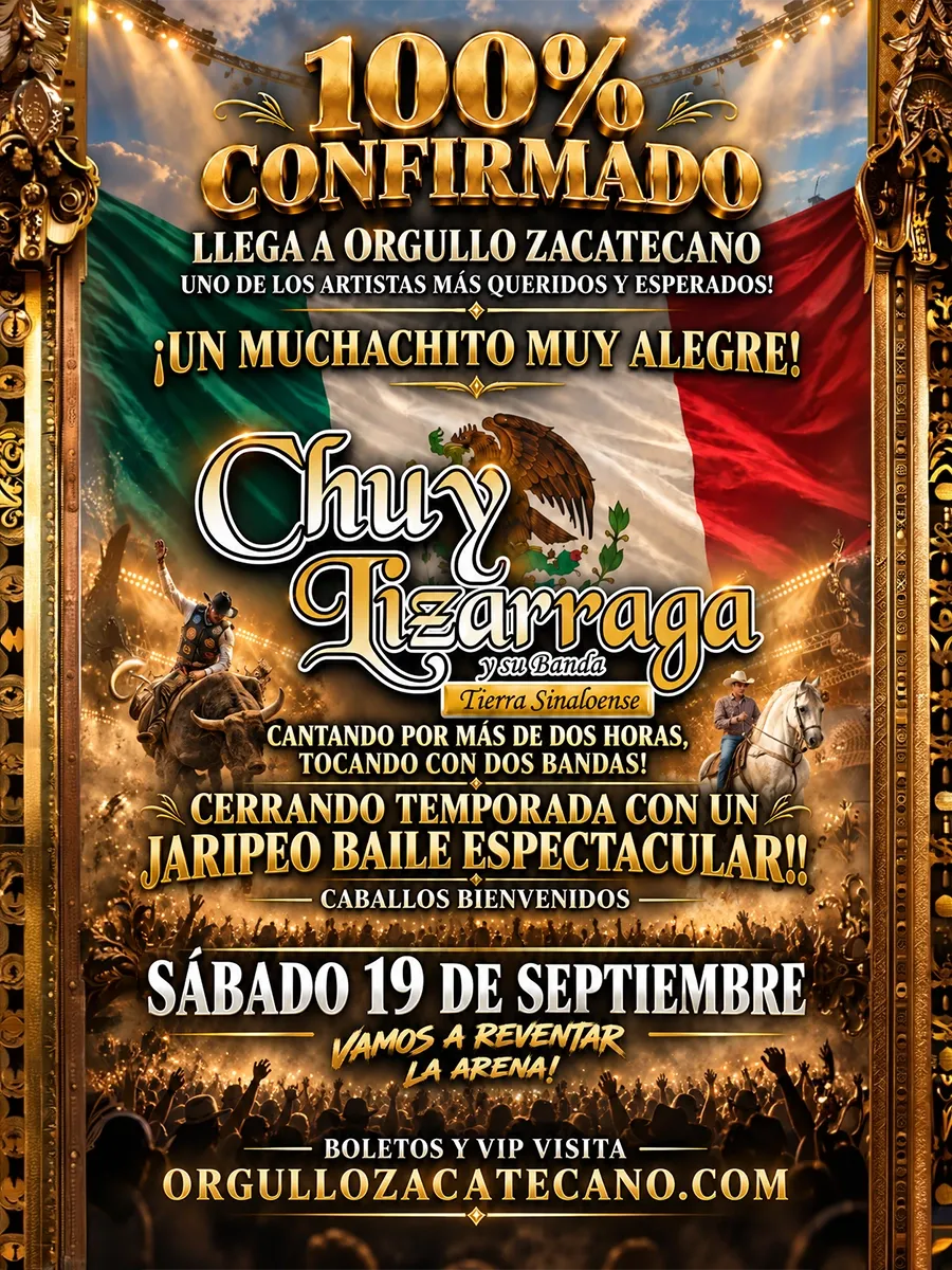 Flyer de Chuy Lizarraga Jaripeo Baile