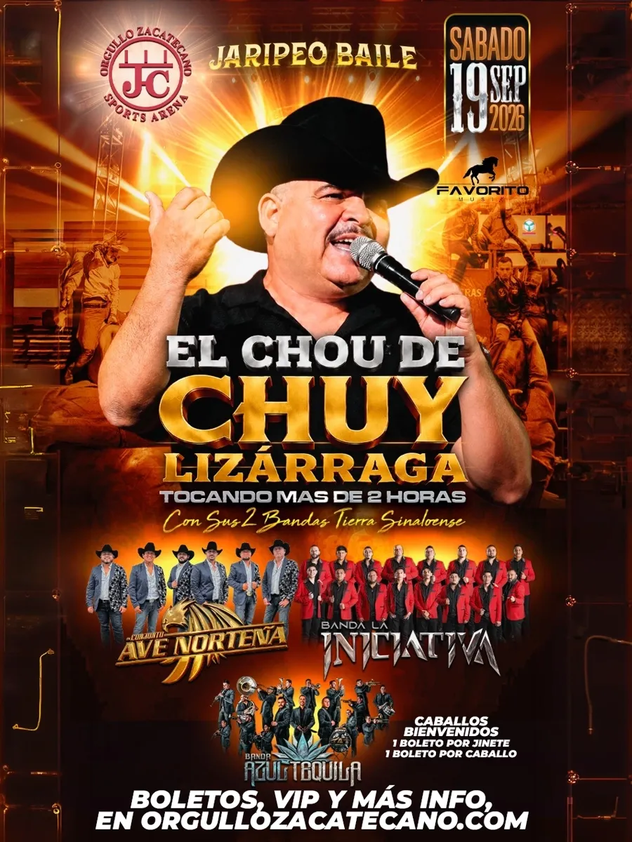 Flyer de Chuy Lizarraga Jaripeo Baile